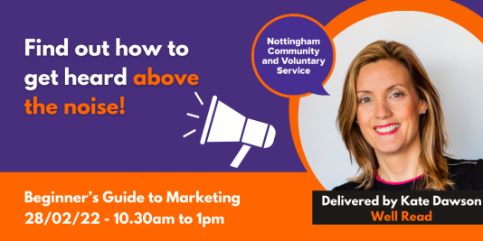 Find out how to get heard above the noise! Promotional banner for Beginner's Guide to Marketing course