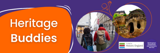 Heritage Buddies project banner, funded by Historic England