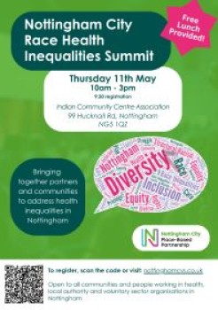 Thumbnail version of Nottingham City Race Health Inequalities Summit flyer