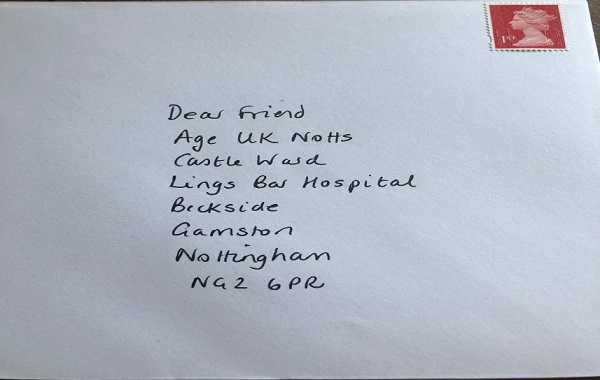 Envelope addressed to Dear Friend scheme
