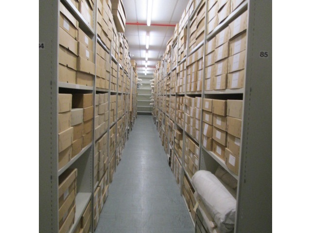 Full shelves at Nottinghamshire Archives