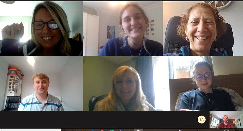 Family Lives volunteers in a Microsoft Teams meeting