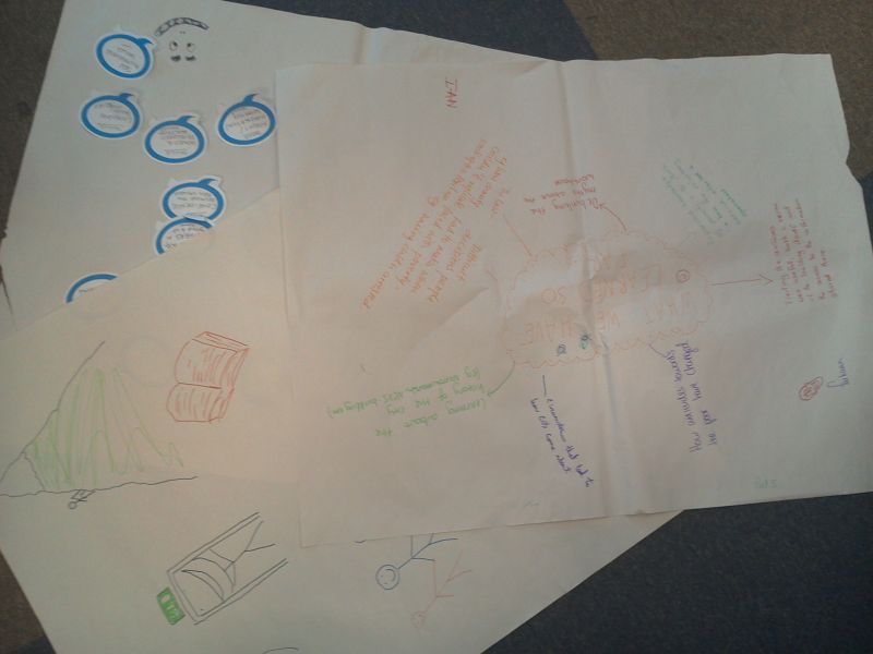 Flipcharts reflecting on achievements so far
