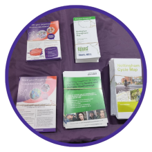 Table with variety of NCVS and partner leaflets